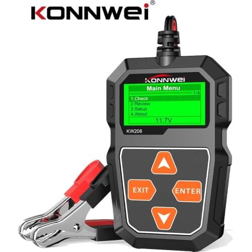 KONNWEI KW208 12V Car Battery Tester 100 to 2000CCA 12 Volts Battery Tools for the Car Quick Cranking Charging Diagnostic Tool