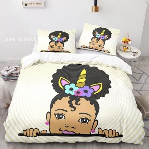 African Girl Bedding Set 3D Printing Beautiful Exotic Duvet Cover 2/3Pcs Home Textile Bedclothes Colorful Custom Women Bedspread