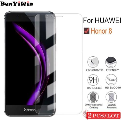 2 PCS 9H Premium Tempered Glass for Huawei Honor 8 Screen Protector Toughened protective film Case For Huawei Honor8 Cover Phone