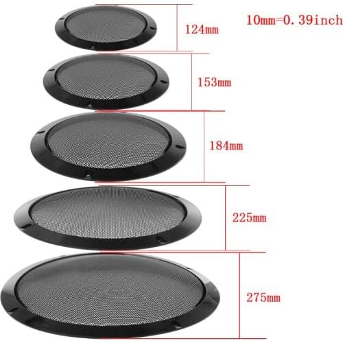 2PCS Protective Speaker Cover Steel Mesh Grille Grills Decorative Circle DIY Accessories Black