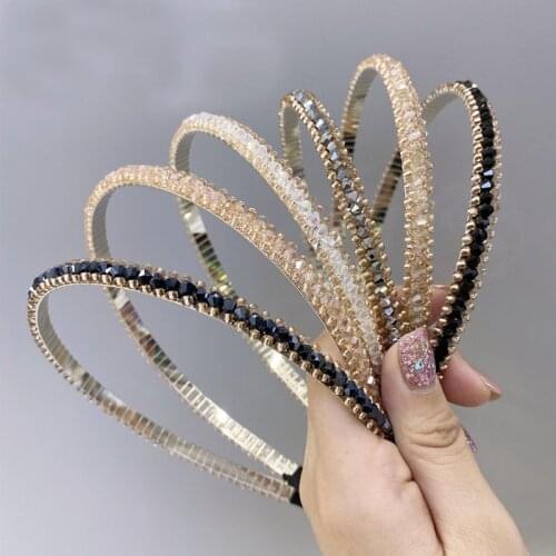 Women Girls Crystal Beads Braided Hairband Headband Adult Hair Accessories