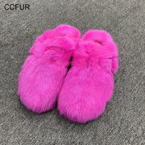 2021 New Womens Fur Slippers 100% Real Mink Fur Slippers Ladies Fur Slides Flat Heel Fashion Luxury Slippers S6085