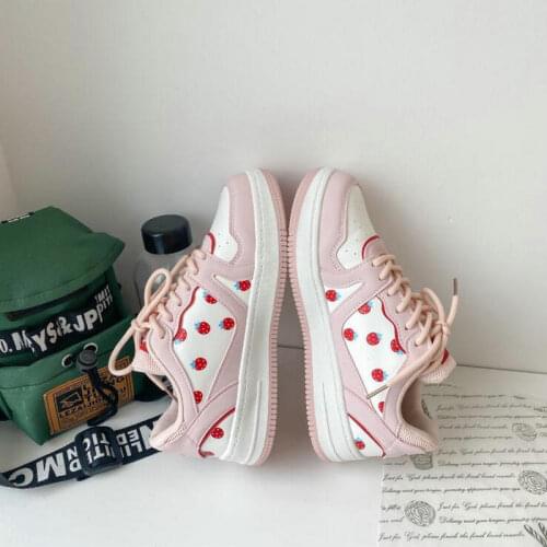Female student sneakers flat bottom shoes female student trend net red cute white shoes fairy sneakers