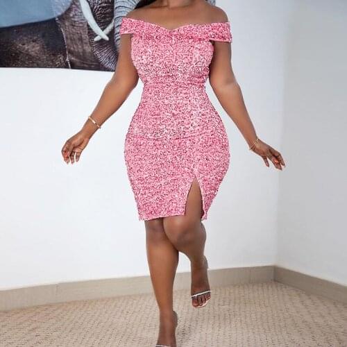 Sexy Sequin Birthday Dress Women Party Night Glitter Bodycon Mini Dress Off Shoulder Elegant Backless Christmas Club Dresses