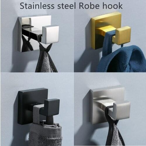 1pcs 304 Stainless Steel Single Robe Hooks Walll Mounted Coat Hook Bath Wall Hooks Creative Bathroom Hardware Set CN(Origin)