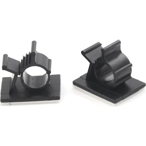 10 Pcs 2.5*2*2.2cm Black Adhesive Backed Nylon Wire Adjustable Cable Clips Clamps