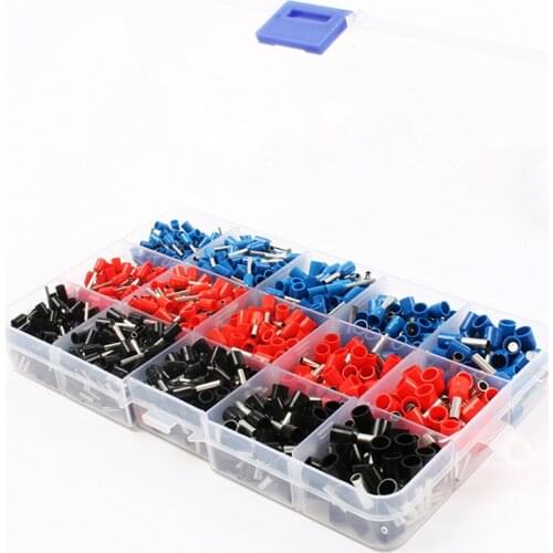 1065pcs PVC&copper 3 colors 22~12AWG Wire Copper Crimp Connector Insulated Cord Pin End Terminal Bootlace cooper Ferrules kit