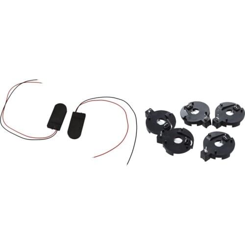 2Pcs 2032 Coin Cell Battery Holder 6V Output W On/Off Switch & 5pcs CR2016 2025 2032 Button Battery Holder Black