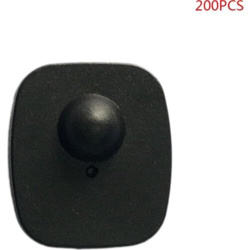 200pcs Hard Tage Bk Wt 8.2Mhz RF Reusable EAS Mini Square Tag Retail Security Clothes Hard Tags For Garment Shop Supermarket
