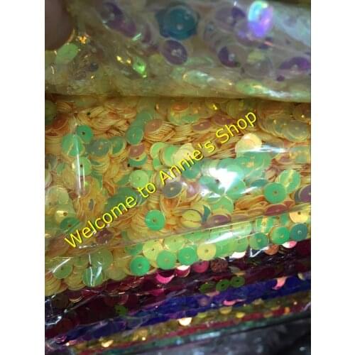 40g/lot 6mm Flat Round Sequins With Middle Hole For Craft Golden Plating Shining DIY Accessories Yellow