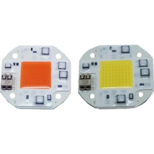 LED COB AC100-260V 20w 30w 50w Floodlight Module Lamp bead cool warm white Full spectrum plant grow Free shipping 5pcs
