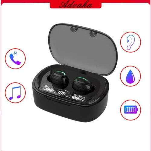 Advaka MD06-TWS Headphone Digital Display 1200mAh Charging Box Wireless BT 5.0 Earphone Sports In-Ear Headset