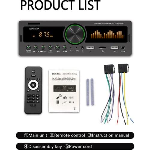 Single Din Blue.tooth Autoradio Car Stereo Radio FM Aux Input Receiver SD USB JSD-520 12V In-dash Car MP3 Multimedia Player