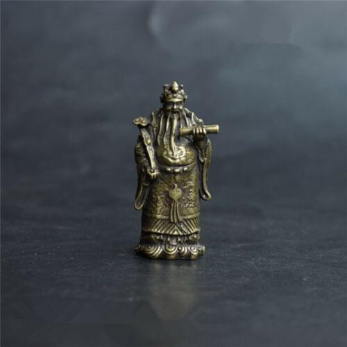 China Pure brass god of wealth small statue