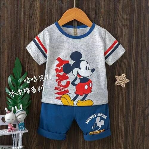 Disney Cartoon Baby Pyjamas Elsa Girls wear Soft Cotton Pajama Kids Donald Duck Children Clothes Toddler Boy Cars Pjs Set Summer