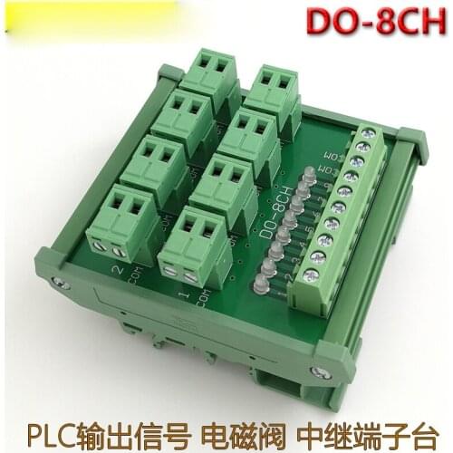 DO-8CH PLC Output Signal Relay Terminal Block Solenoid Valve Relay Terminal Block 8 Channels with LED Indicator