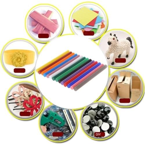 D08D 14pcs Hot Melt Glue Stick Mix Color 7mm Viscosity For DIY Craft Toy Repair Tools