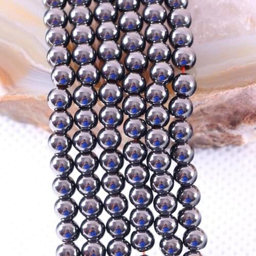 4MM Round Loose Beads Natural Stone Black (No)Magnetic Hematite For Jewelry DIY Necklace Bracelet 16" Per Strand (105 beads)