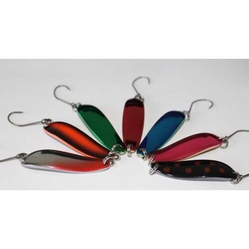 Hot selling 24pcs/lot 7g trout spoon bait fishing bass lure artificial fishing wobbler bait Japan fishing tackle free shipping