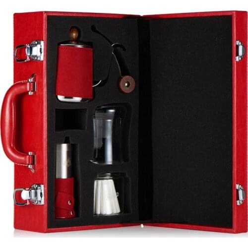 Bean Grinder Handmade Coffee Pot Filter Cup Gift Box Small Mouth Pot Portable Silicon Glass for Traveling Business Trip