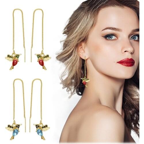 Fashion Earings Vintage Winged Hummingbird Bird Earrings Gift For Women Personalized Animal Drop Earrings Boucle Oreille Femme