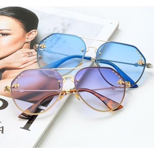 Fashion Bee Vintage Sunglasses Women 2021 Brand Designer Sun Glsses Men Classic Retro Eyeglasses Luxury Shades Eyewear UV400