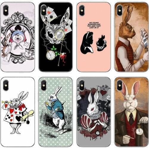 For Xiaomi mi Redmi Note 3 4 4X 5 6 7 8 8t 9 9s 9t 10 pro lite Soft Cover rabbit-alice-in-wonderland