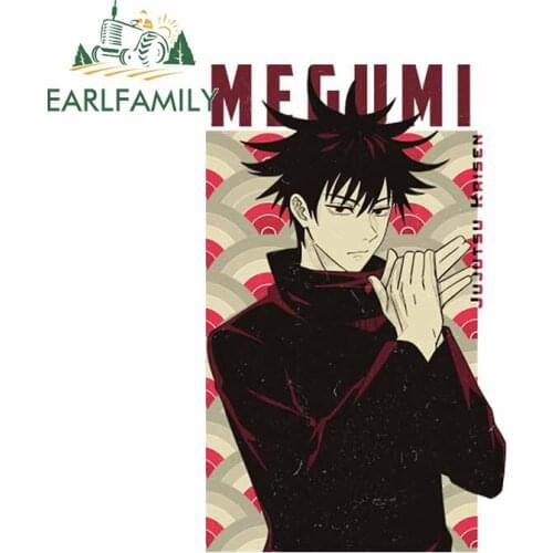 EARLFAMILY 13cm x 8cm for Jujutsu Kaisen Surfboard Car Stickers Waterproof Decal Sunscreen Windshield Sticker Decoration