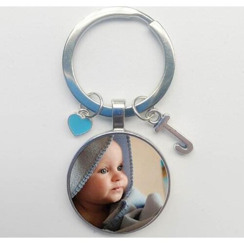 New Hot Handmade Birthday Name Keychain Photo Child Mom Dad Gift Family Photo Heart-shaped Keychain Letter Keychain