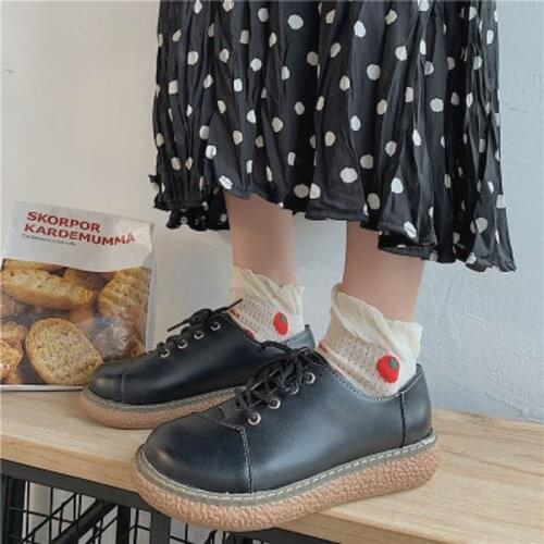 2021 spring and autumn new womens flat shoes Japanese casual simple small leather shoes