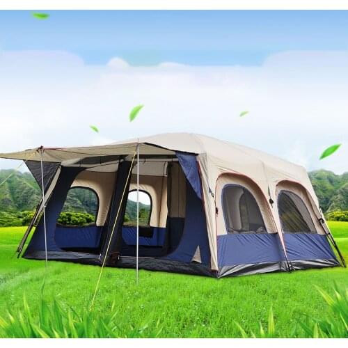 Alltel 460*360*215CM Two Bedroom One Living Tents Outdoor Camping 6-10 People Group Outing Tourist Double layer Rainproof Tente