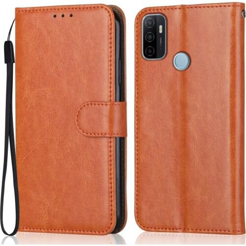 Folio Luxury Leather Case for On OPPO A53 2020 4G Wallet Stand Flip Case Phone Bag with Strap