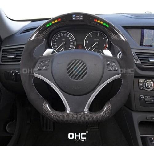 100% Real Carbon Fiber LED Performance Steering Wheel compatible for E82 E90 E87 E91 E92 E93 3 Series