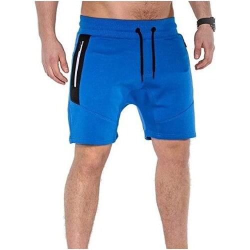 2020 Blue Casual Shorts For Men Summer Elastic Waist Sportwear Sweat Shorts Man Cotton Knee Length Fitness Joggers Short Hombre