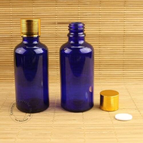 20pcs/Lot Wholesale Glass 50ml Essential Oil Bottle Gold Lid Container Makeup Tools Pot 50g Empty Vial