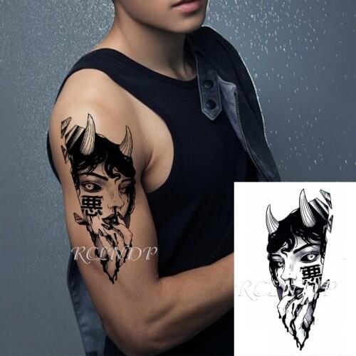 Waterproof Temporary Tattoo Sticker Sexy Girl Antler Chinese Word "e" Geometric Patterns Fake Tatto Flash Tatoo for Men Women
