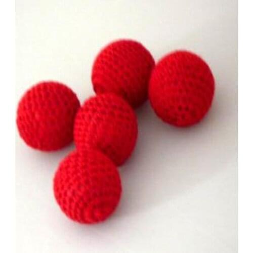Hand-Made Crochet Ball (Red) 1 Inch,Magic Accessories,Stage,Fun,Close Up,For Magic Cups And Balls Magia Toys,Joke,Classic Magie