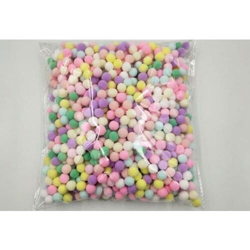 Wholesale 10mm 2000Pcs Pompoms Fluffy Pom Poms Fur Ball Toys Craft DIY Apparel Sewing Fabric Supplies Wedding Home Decoration