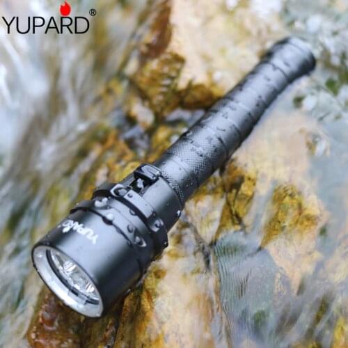 YUPARD XM-L2 led T6 3*L2 Flashlight Torch Waterproof underwater diver diving Lamp white yellow light 4000 lumens 18650 battery