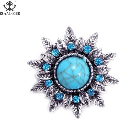 1pc 18mm Green Stone Snap Button Metal Snap Buttons Flower Beads Moon Charms With Rhinestone Beads DIY Jewelry Angel Button