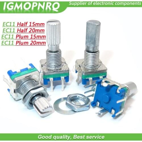 10PCS EC11 15mm / 20mm Half / Plum Axis Rotary Encoder Handle Code Switch Digital Potentiometer Switch 5Pin New Diy IGMOPNRQ