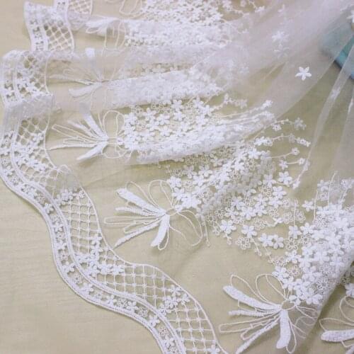 135CM width 1Yard Cotton Embroidery African French Lace Fabric 2020 High quality Lace Dress Fabric Wedding dress fabric