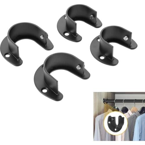 2 Pc 25/32mm Flange Rod Holders Stainless Steel Rod Socket Wardrobe Bracket Flange Rod Holder Heavy Duty Closet Rod End Supports