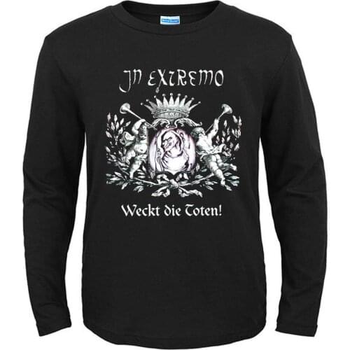 3 designs In Extremo Punk Rock Fashion Brand men women full long sleeves shirt heavy black medieval metal style fitness
