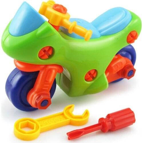 3d Puzzle Disassembly Motorcycle Kids Toys for Children Jigsaw Early Learning Education DIY Screw Nut Group Installed Plastic