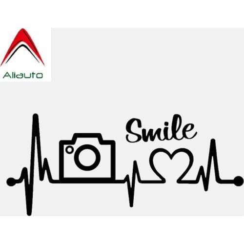 Aliauto Creative Car Sticker Camera Photography Lover Heartbeat Vinyl Accessories PVC Decal for Motorcycle Kia Ceed,16cm*7cm