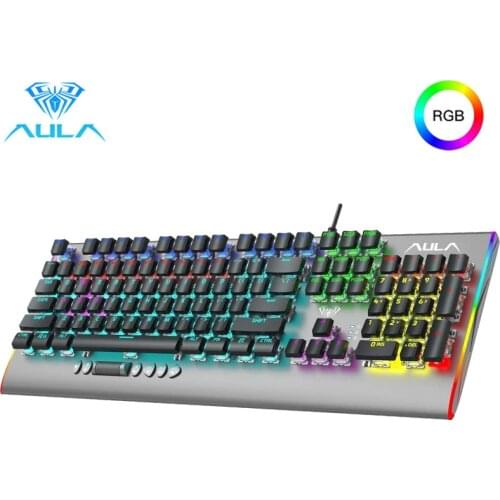 AULA F2099 Mechanical Keyboard RGB Wired USB 104 Keys Gaming Keyboard Crystal Shaft Desktop Laptop Game