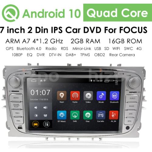 IPS 4G android 10 car dvd for Ford focus Mondeo S-max smax Kuga c-max gps intelligent radio video wifi multimedia player bt swc