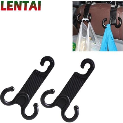 LENTAI 1PC Car Seat Back Bag hook Trunk double hook For Mercedes W203 W204 BMW E39 E36 E90 F30 F10 Volvo XC60 XC90 Alfa Romeo