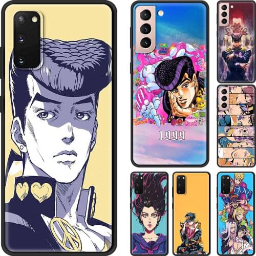 Phone Case For Samsung S21 S20 FE Ultra S10 Lite S10e S9 S8 S7 Plus Fundas Black Cover Case Capa Guscio Anime jojo Bizarre Adven